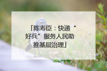 陈寿臣：快递“好兵”服务人民助推基层治理