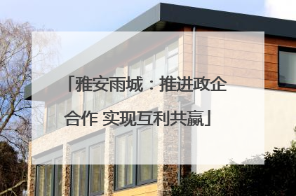 雅安雨城：推进政企合作 实现互利共赢