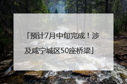 预计7月中旬完成！涉及咸宁城区50座桥梁