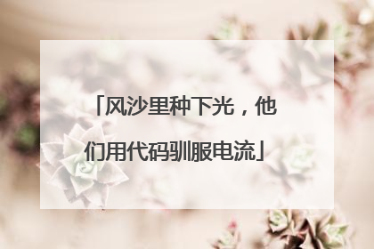 风沙里种下光，他们用代码驯服电流
