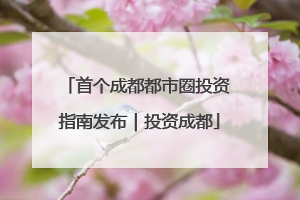 首个成都都市圈投资指南发布｜投资成都