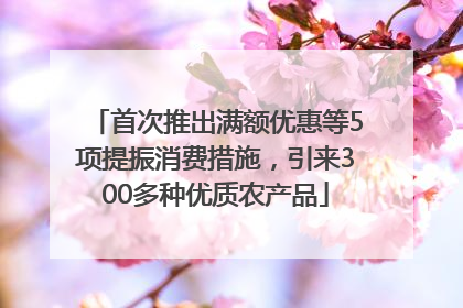 首次推出满额优惠等5项提振消费措施，引来300多种优质农产品