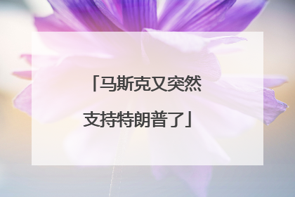 马斯克又突然支持特朗普了