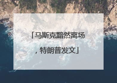 马斯克黯然离场，特朗普发文