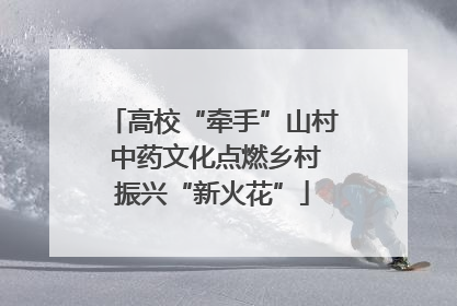 高校“牵手”山村 中药文化点燃乡村振兴“新火花”