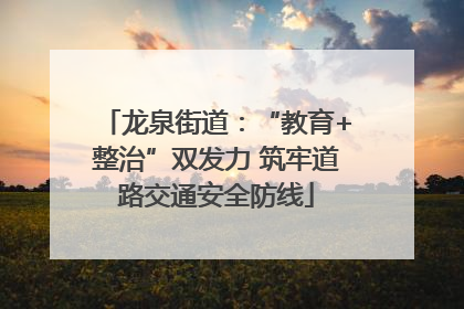 龙泉街道：“教育+整治”双发力 筑牢道路交通安全防线