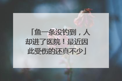 鱼一条没钓到，人却进了医院！最近因此受伤的还真不少