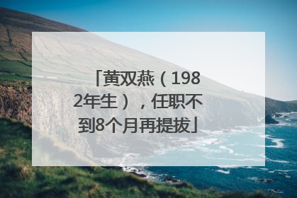 黄双燕（1982年生），任职不到8个月再提拔