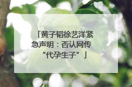 黄子韬徐艺洋紧急声明：否认网传 “代孕生子”