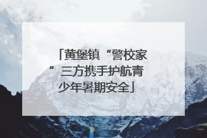 黄堡镇“警校家”三方携手护航青少年暑期安全