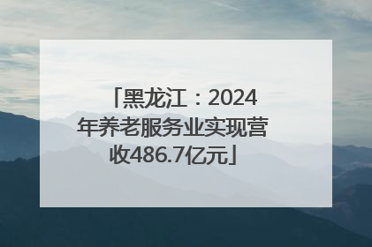 黑龙江：2024年养老服务业实现营收486.7亿元
