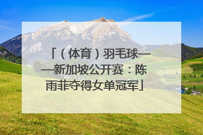 (体育)羽毛球——新加坡公开赛:陈雨菲夺得女单冠军