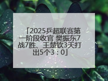 2025乒超联赛第一阶段收官 樊振东7战7胜、王楚钦3天打出5个3∶0