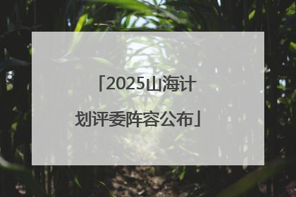 2025山海计划评委阵容公布