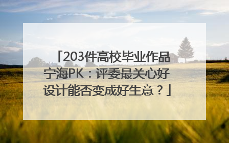 203件高校毕业作品宁海PK：评委最关心好设计能否变成好生意？