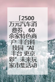 2500万元汽车消费券、60余家特色商户 丰台科技园“AI丰台 更京彩”未来玩家市集活动正式开幕