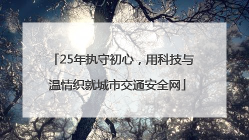 25年执守初心，用科技与温情织就城市交通安全网
