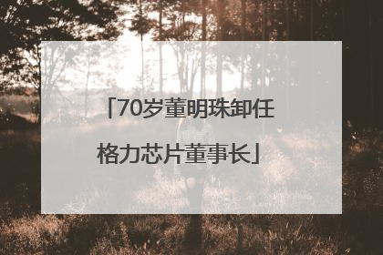 70岁董明珠卸任格力芯片董事长