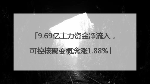 9.69亿主力资金净流入，可控核聚变概念涨1.88%